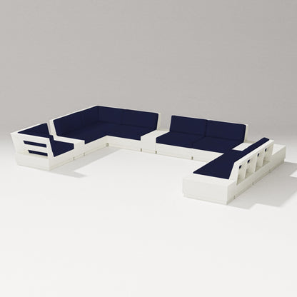 PW Designer Series Elevate 12-Piece Conversation Sectional Set in Vintage White / Navy