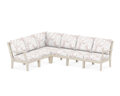 POLYWOOD® Braxton Modular 6-Piece Deep Seating Set in Sand / Leaf Dune Burlap