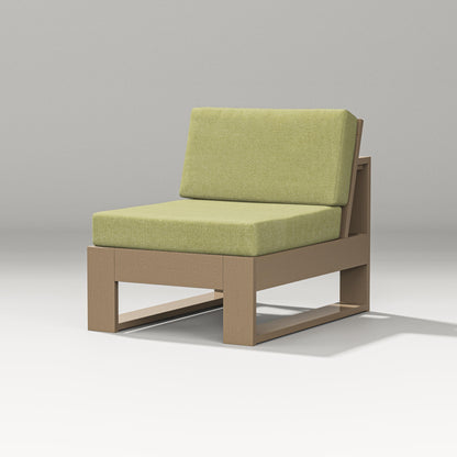 PW Designer Series Latitude Modular Armless Chair in Vintage Sahara / Chartreuse Boucle