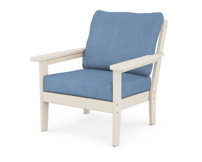 Country Living Cottage Deep Seating Chair in Sand / Sky Blue