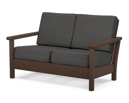 POLYWOOD® Harbour Deep Seating Loveseat in Mahogany / Spectrum Carbon