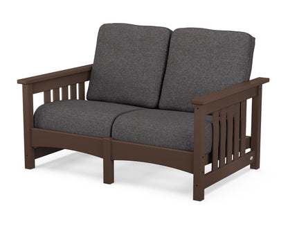 POLYWOOD® Club Mission Loveseat in Mahogany / Ash Charcoal