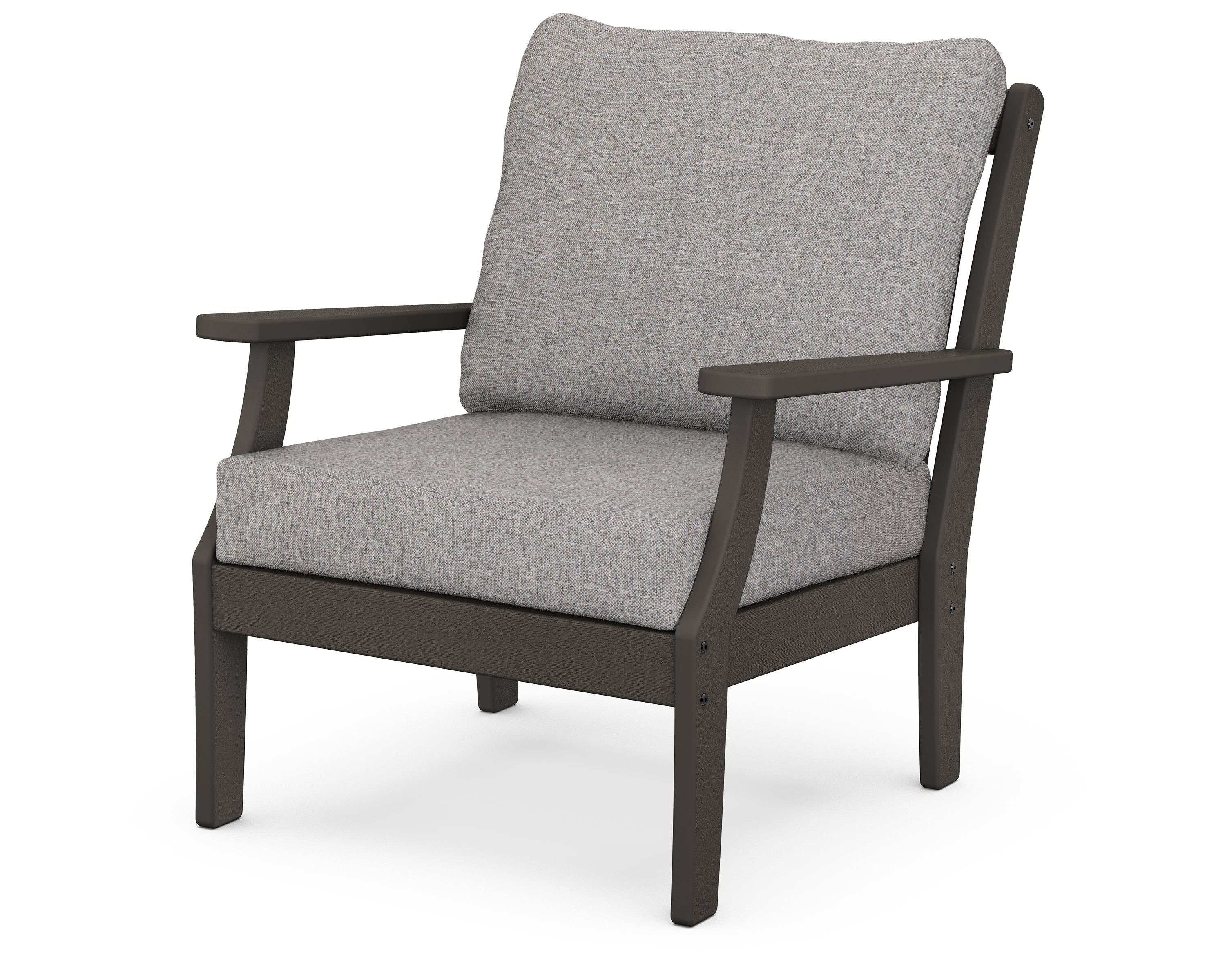 POLYWOOD® Braxton Deep Seating Chair in Vintage Coffee / Grey Mist