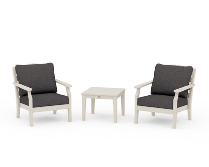 Draper James™ by  POLYWOOD® Savannah 3-Piece Deep Seating Set in Sand / Ash Charcoal