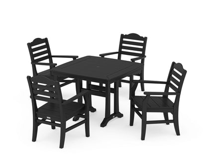 POLYWOOD® Savannah 5-Piece Dining Set with Trestle Legs in Black
