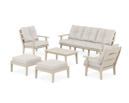 POLYWOOD® Lakeside 6-Piece Lounge Sofa Set in Sand / Cast Ash
