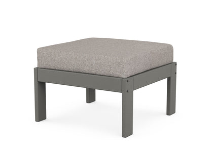 POLYWOOD® Vineyard Modular Ottoman in Slate Grey / Weathered Tweed