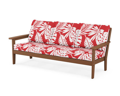 Country Living Cottage Deep Seating Sofa in Teak / Leaf Crimson