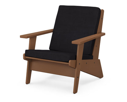 POLYWOOD® Riviera Modern Lounge Chair in Teak / Midnight Linen