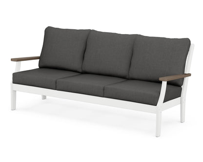 POLYWOOD® Braxton Deep Seating Sofa in White / Kona / Spectrum Carbon