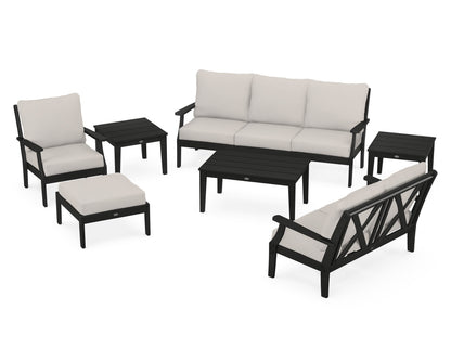 POLYWOOD® Braxton 7-Piece Deep Seating Set in Black / Cast Ash