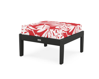 Country Living Cottage Deep Seating Ottoman in Black / Leaf Crimson