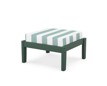 Unbranded Deep Seating Ottoman in Green / Cabana Stripe Glacier Spa