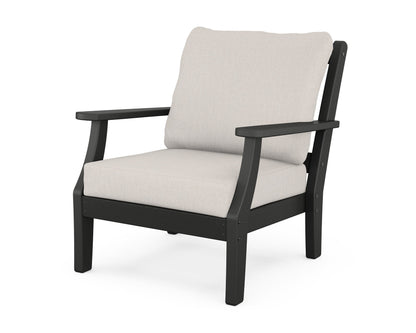 Martha Stewart by POLYWOOD® Chinoiserie Deep Seating Chair in Black / Cast Ash