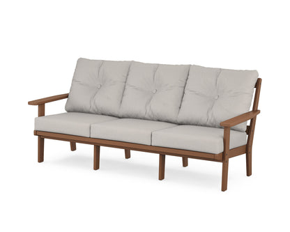 POLYWOOD® Oxford Deep Seating Sofa in Teak / Cast Ash