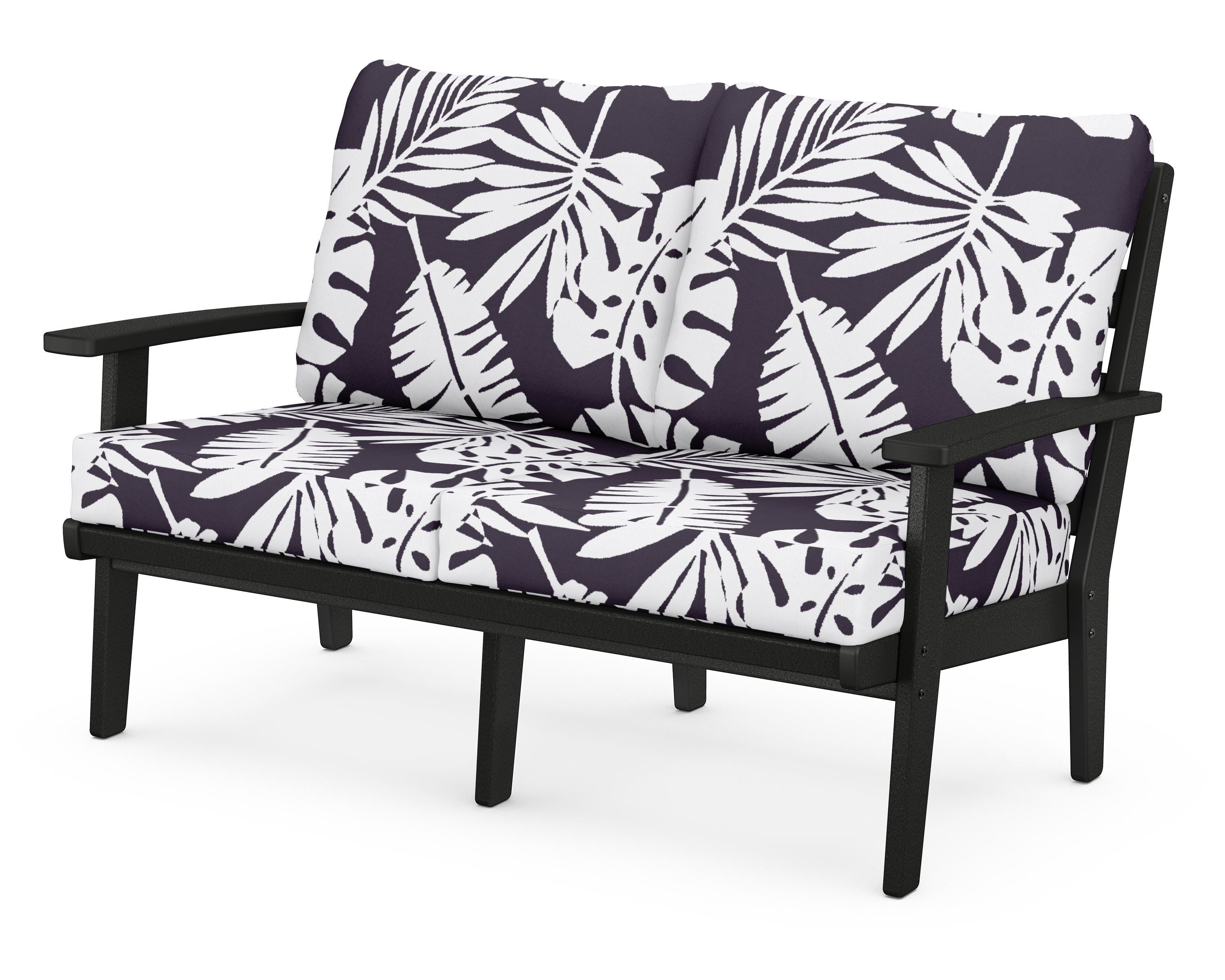 POLYWOOD® Grant Park Deep Seating Loveseat in Black / Leaf Navy