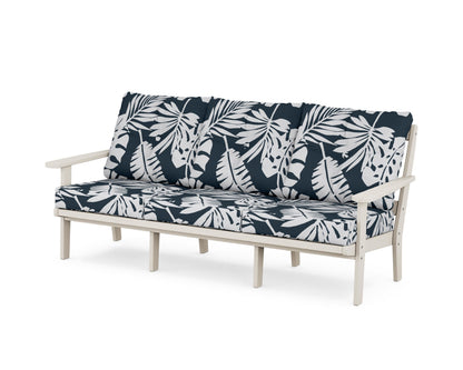 POLYWOOD® Mission Deep Seating Sofa in Sand / Leaf Marine Indigo
