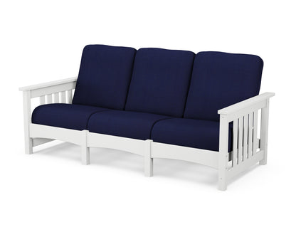 POLYWOOD® Club Mission Sofa in White / Navy