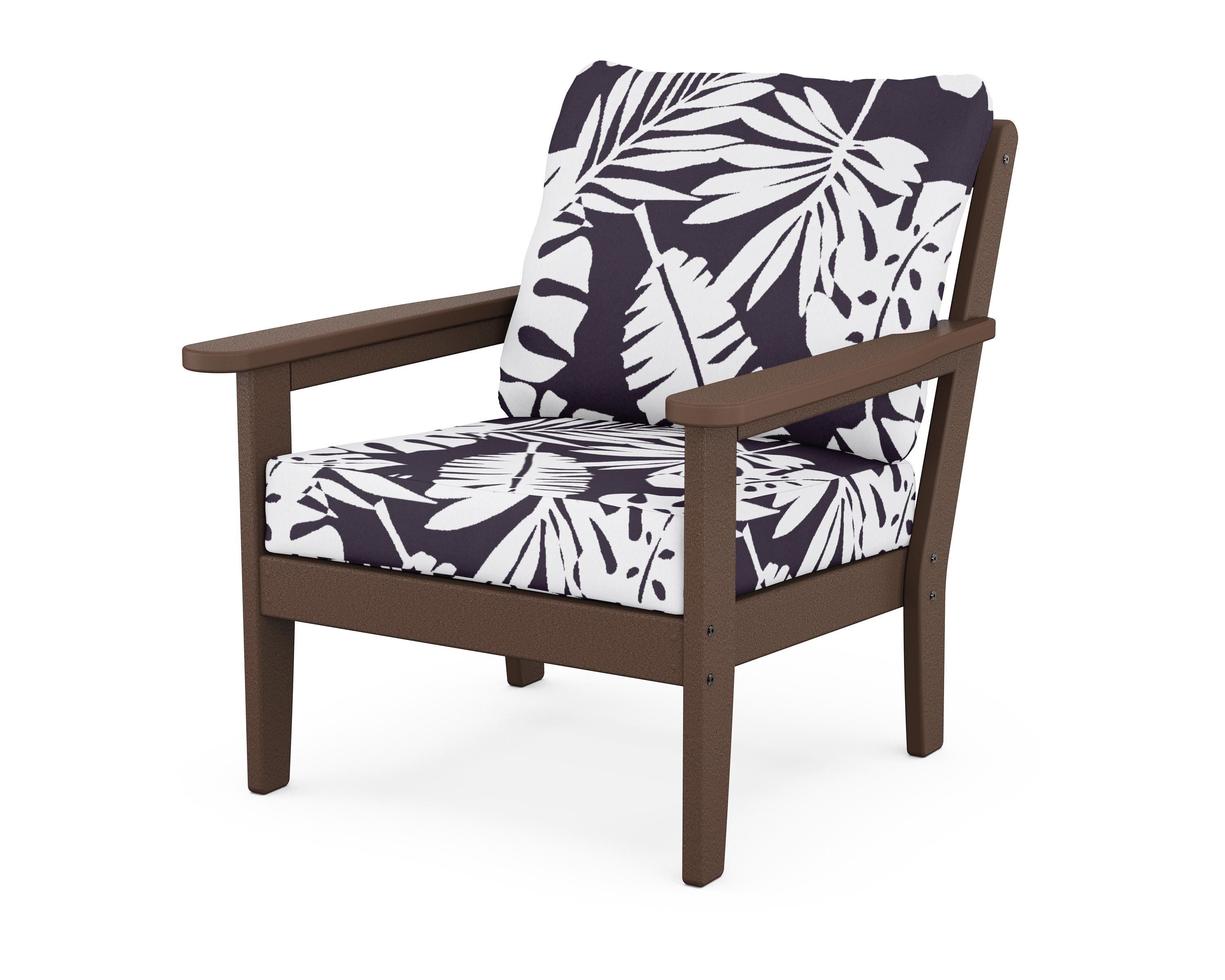 Country Living Cottage Deep Seating Chair in Mahogany / Leaf Navy