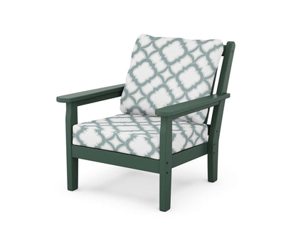 POLYWOOD® Chippendale Deep Seating Chair in Green / Trellis Glacier Spa