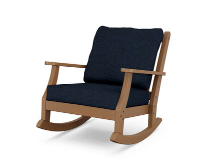 Country Living Wovendale Deep Seating Rocking Chair in Teak / Marine Indigo