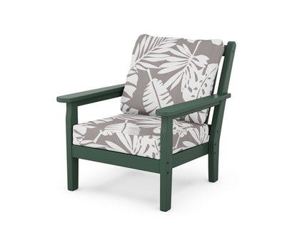 POLYWOOD® Chippendale Deep Seating Chair in Green / Leaf Grey Mist