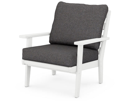 POLYWOOD® Grant Park Deep Seating Chair in White / Ash Charcoal