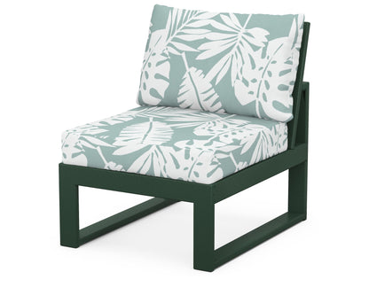 Unbranded Modular Armless Chair in Green / Leaf Glacier Spa