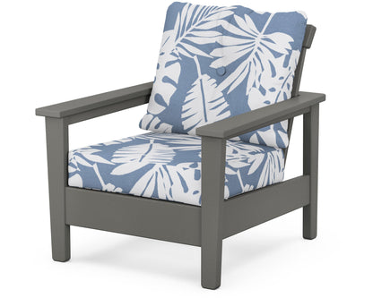 POLYWOOD® Prescott Deep Seating Chair in Slate Grey / Leaf Sky Blue