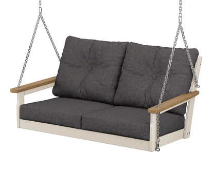 POLYWOOD® Vineyard Deep Seating Swing in Sand / Natural / Ash Charcoal