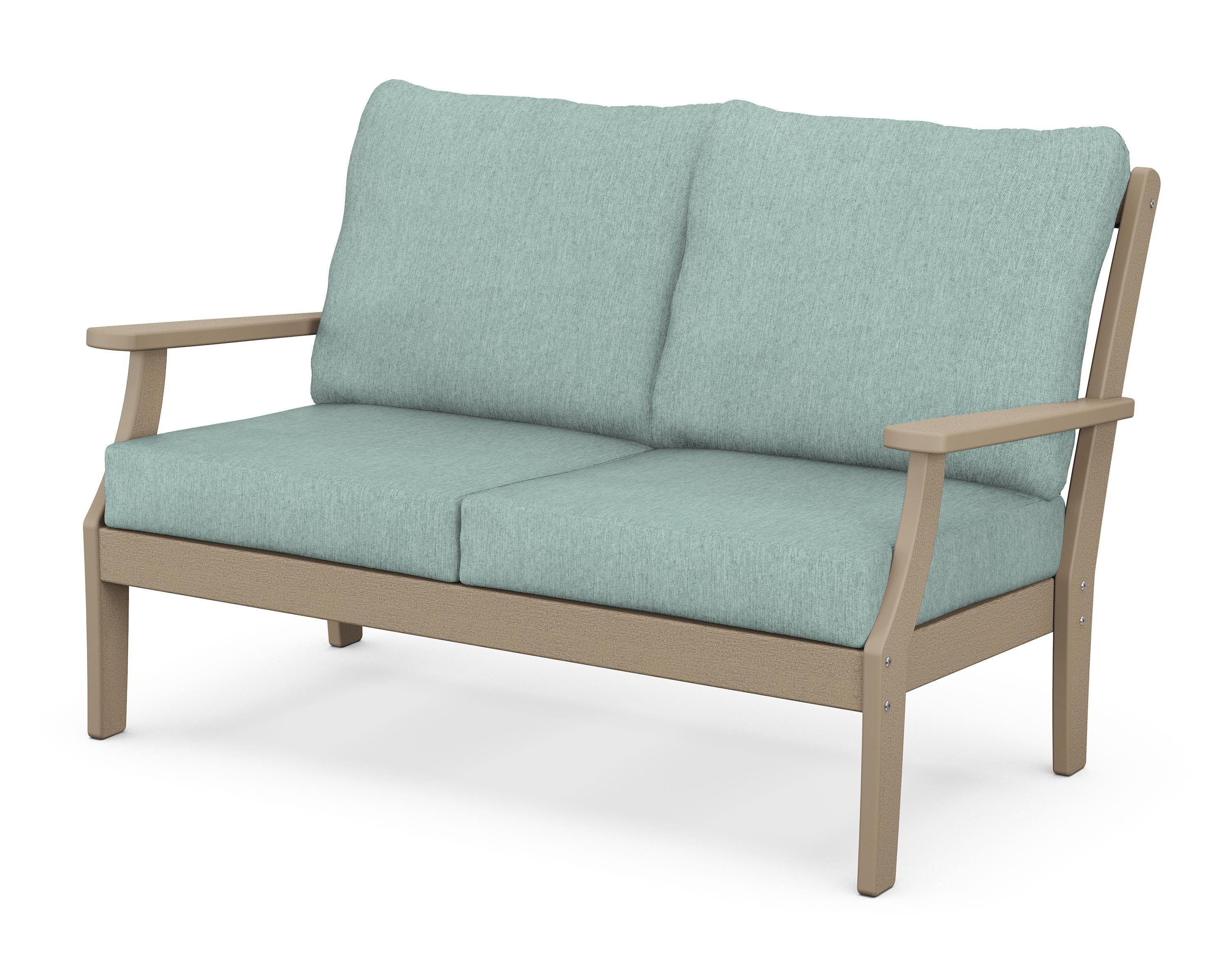 POLYWOOD® Braxton Deep Seating Loveseat in Vintage Sahara / Glacier Spa