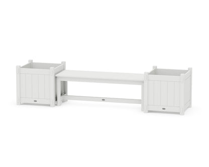 POLYWOOD® 48" Vineyard Straight Planter Bench Set - Large in White
