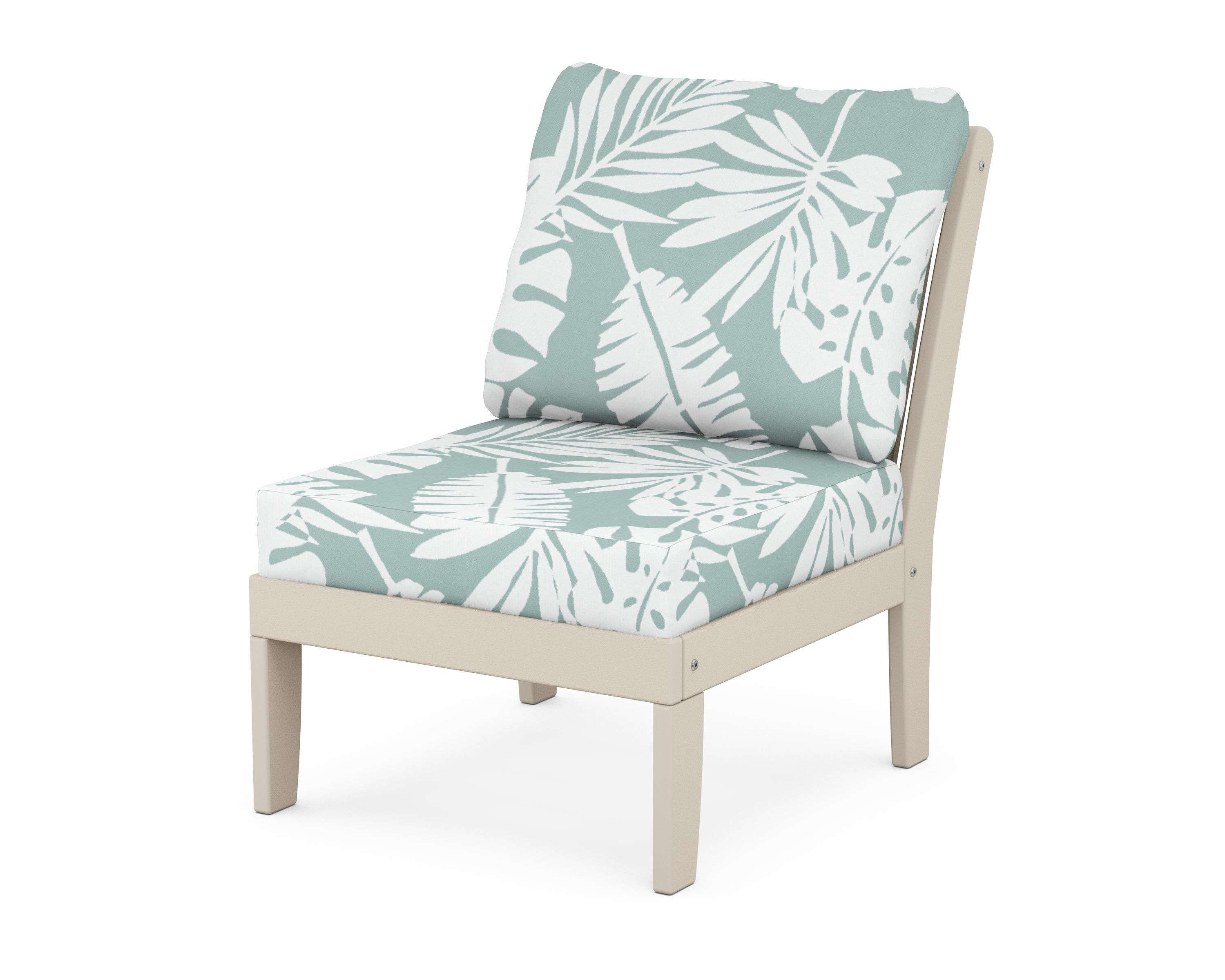 POLYWOOD® Braxton Modular Armless Chair in Sand / Leaf Glacier Spa