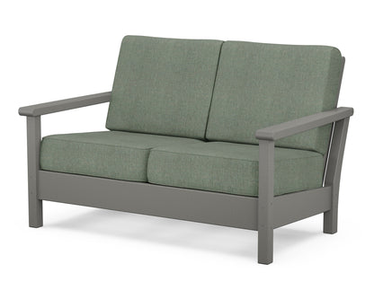 POLYWOOD® Harbour Deep Seating Loveseat in Slate Grey / Cast Sage
