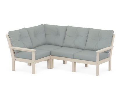 POLYWOOD® Vineyard 4-Piece Sectional in Sand / Spa