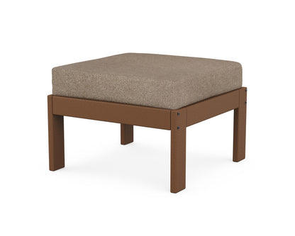 POLYWOOD® Vineyard Modular Ottoman in Teak / Spiced Burlap