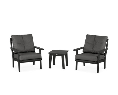 POLYWOOD® Mission 3-Piece Deep Seating Set in Black / Spectrum Carbon