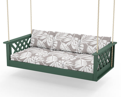 Country Living Wovendale Daybed Swing in Green / Leaf Grey Mist