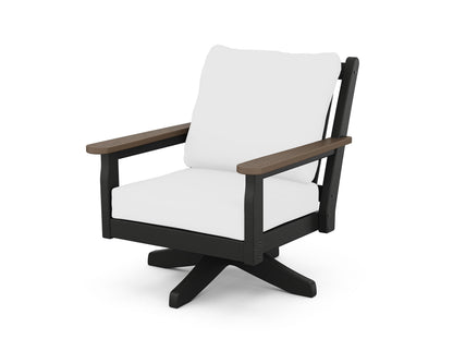 Chippendale Deep Seating Swivel Chair - Black