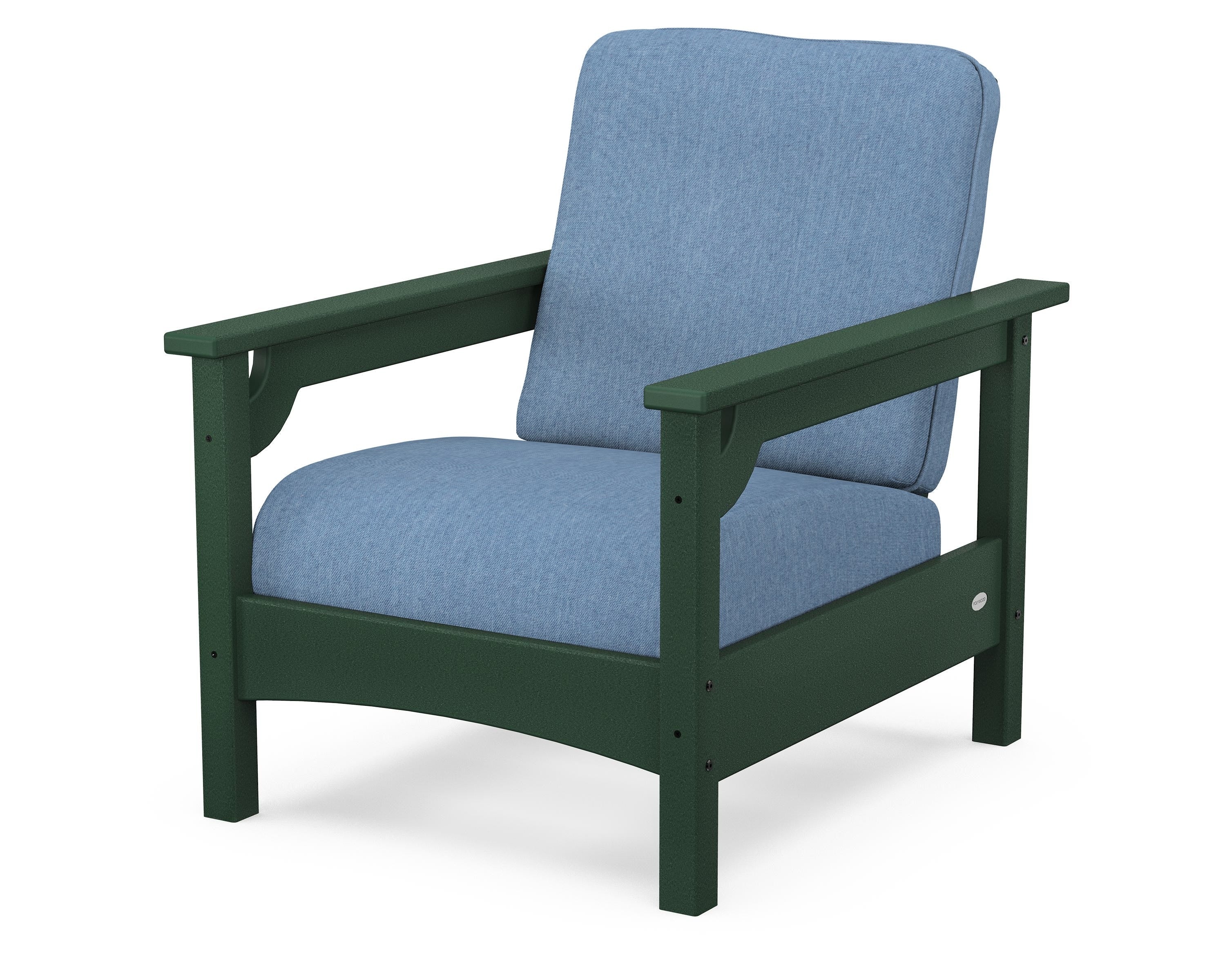 POLYWOOD® Club Chair in Green / Sky Blue