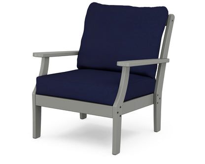 POLYWOOD® Braxton Deep Seating Chair in Slate Grey / Navy