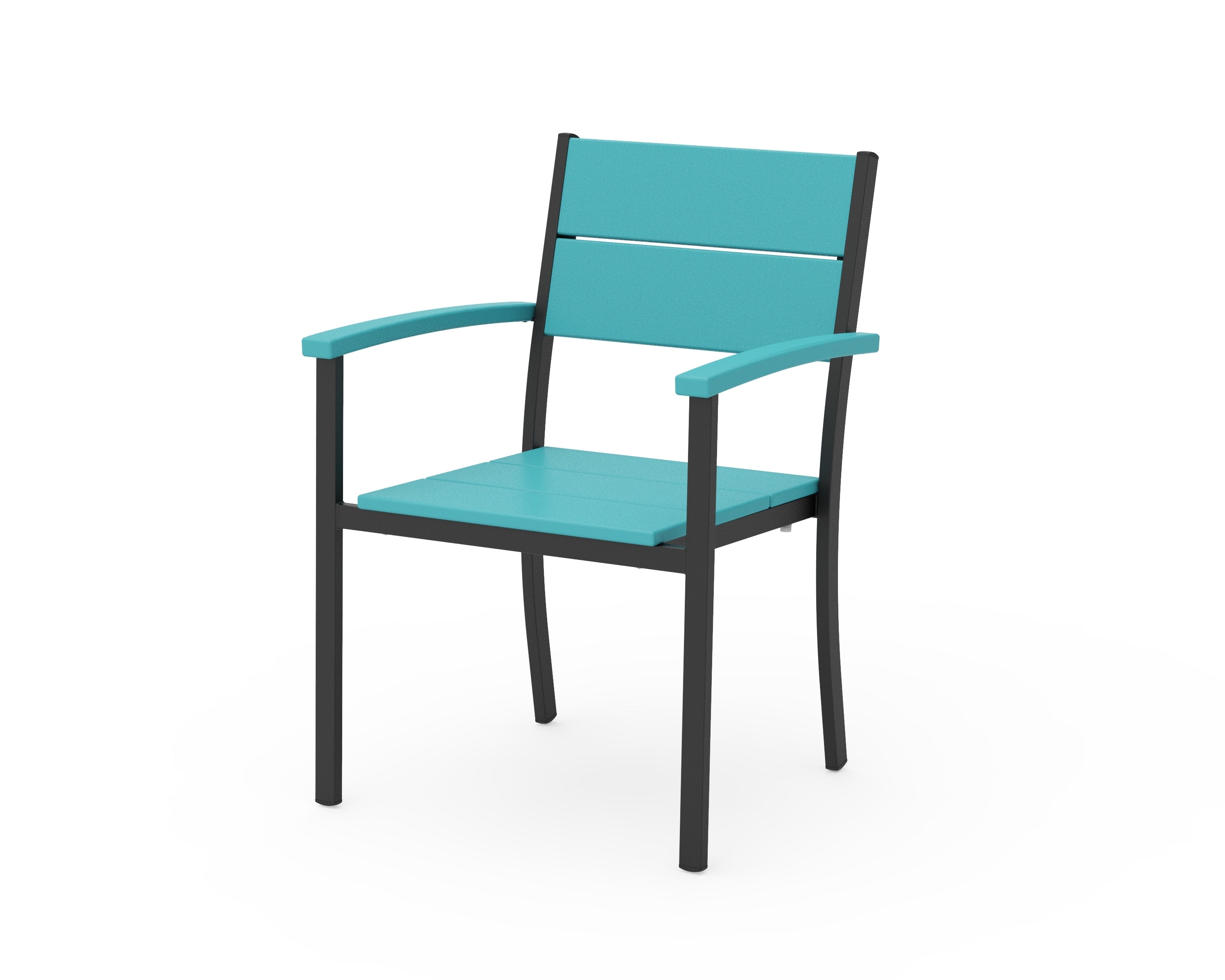 POLYWOOD® Main Street Stacking Dining Arm Chair in Black / Aruba