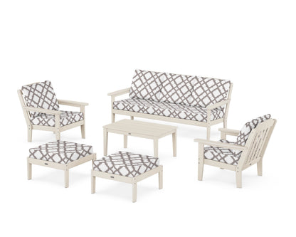Country Living Cottage 6-Piece Lounge Sofa Set in Sand / Trellis Grey Mist