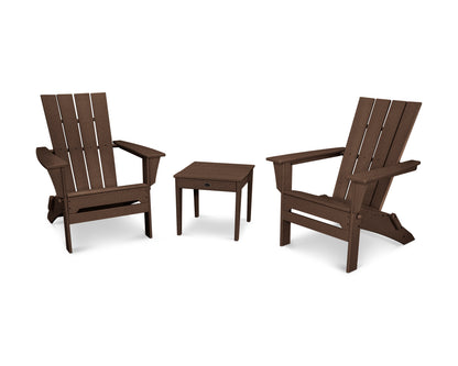 POLYWOOD® Quattro Folding Chair 3-Piece Adirondack Set in Mahogany