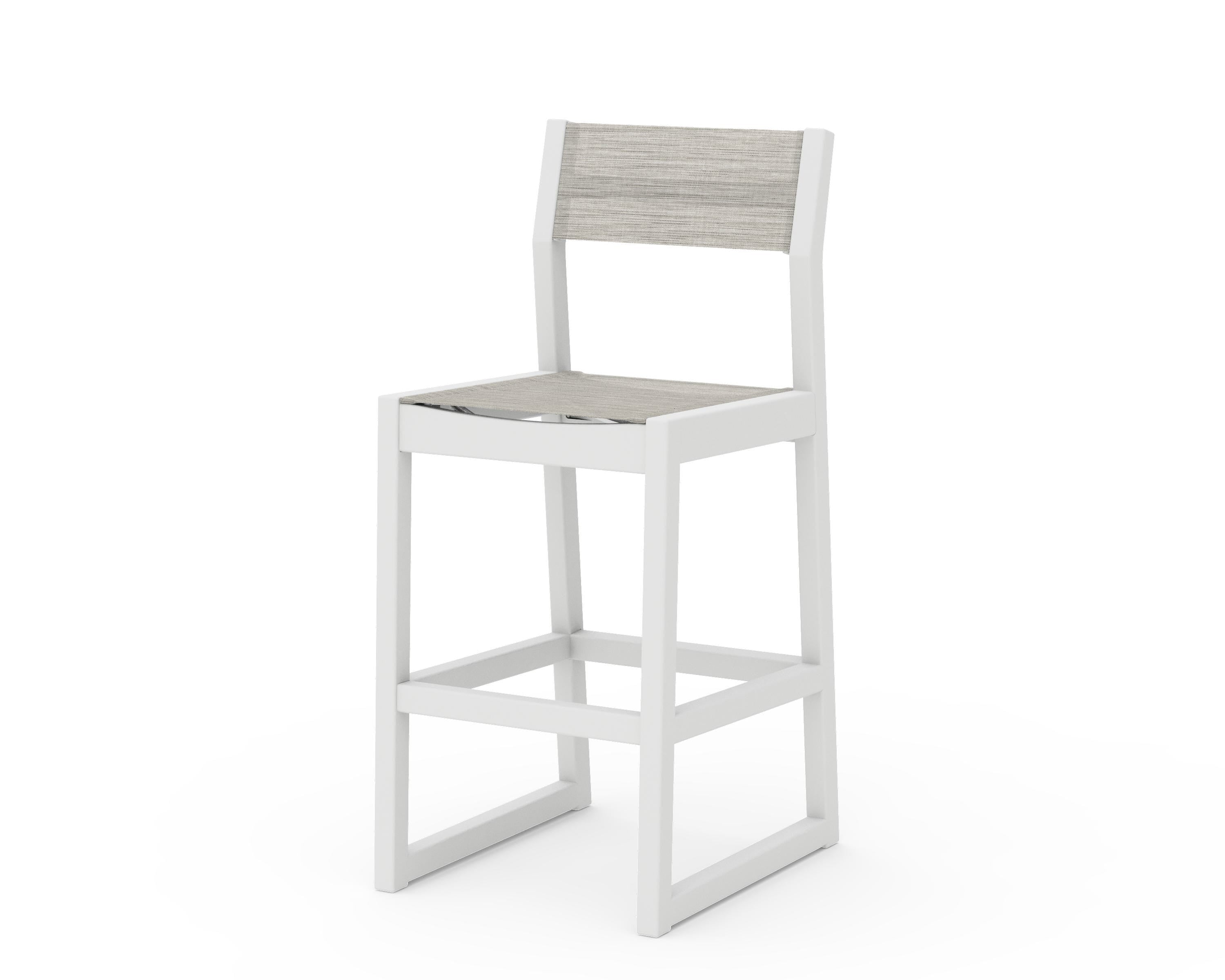 POLYWOOD® EDGE Sling Bar Side Chair in White / Birch Sling