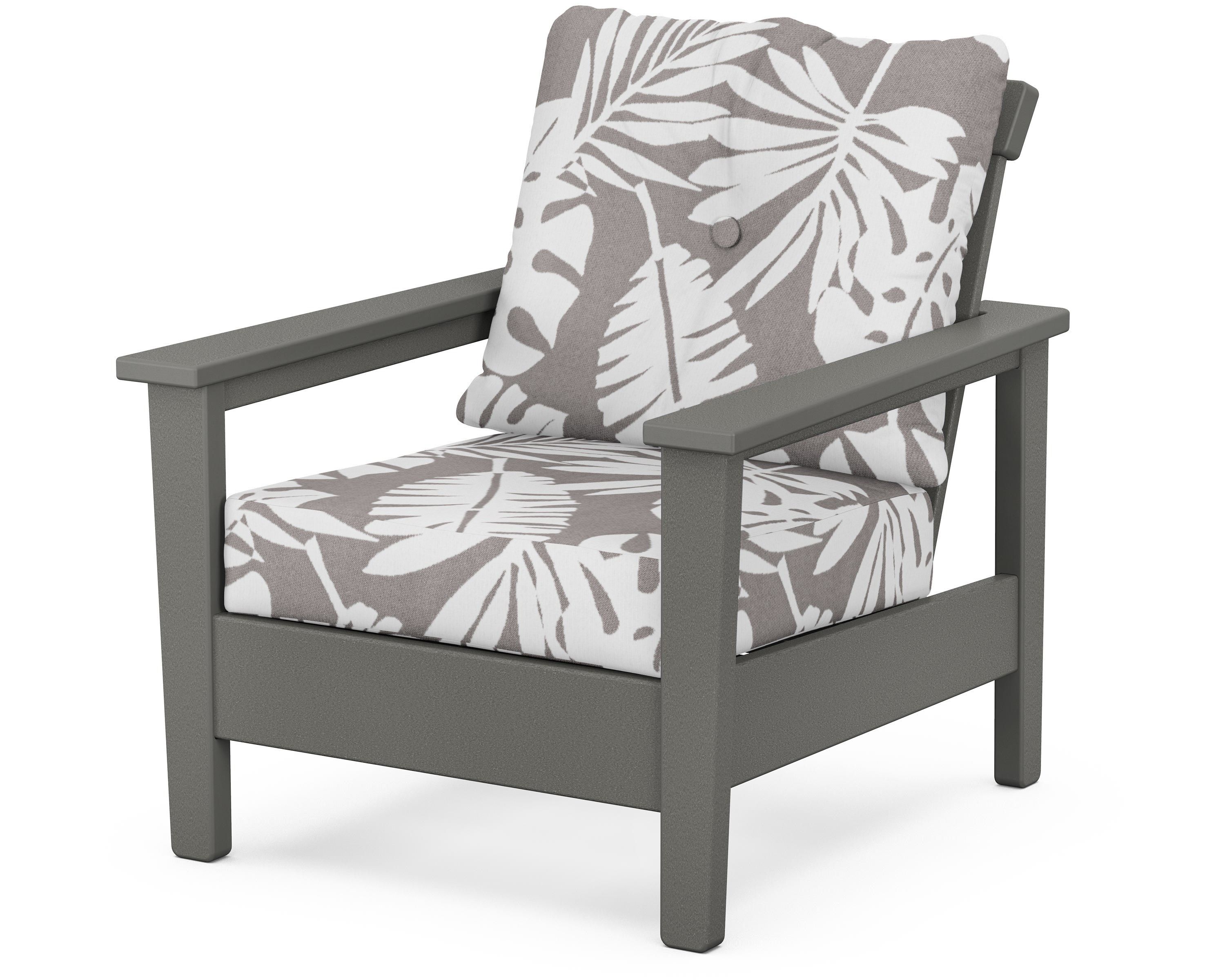 POLYWOOD® Prescott Deep Seating Chair in Slate Grey / Leaf Grey Mist