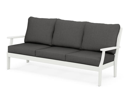 POLYWOOD® Braxton Deep Seating Sofa in Vintage White / Spectrum Carbon