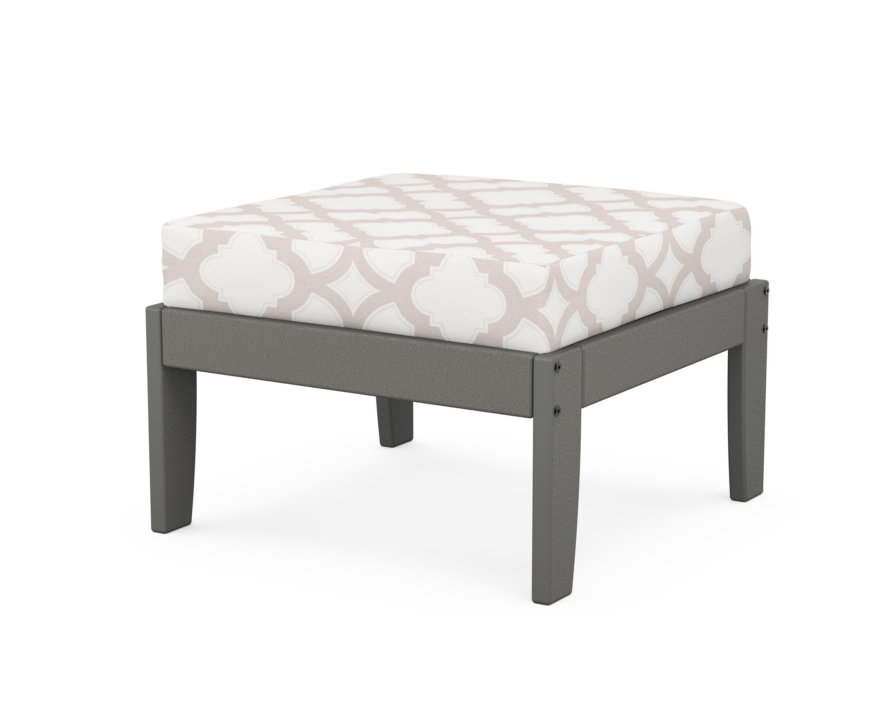 Unbranded Modular Ottoman - Classic in Slate Grey / Trellis Dune Burlap