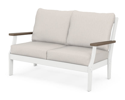 POLYWOOD® Braxton Deep Seating Loveseat in White / Kona / Cast Ash