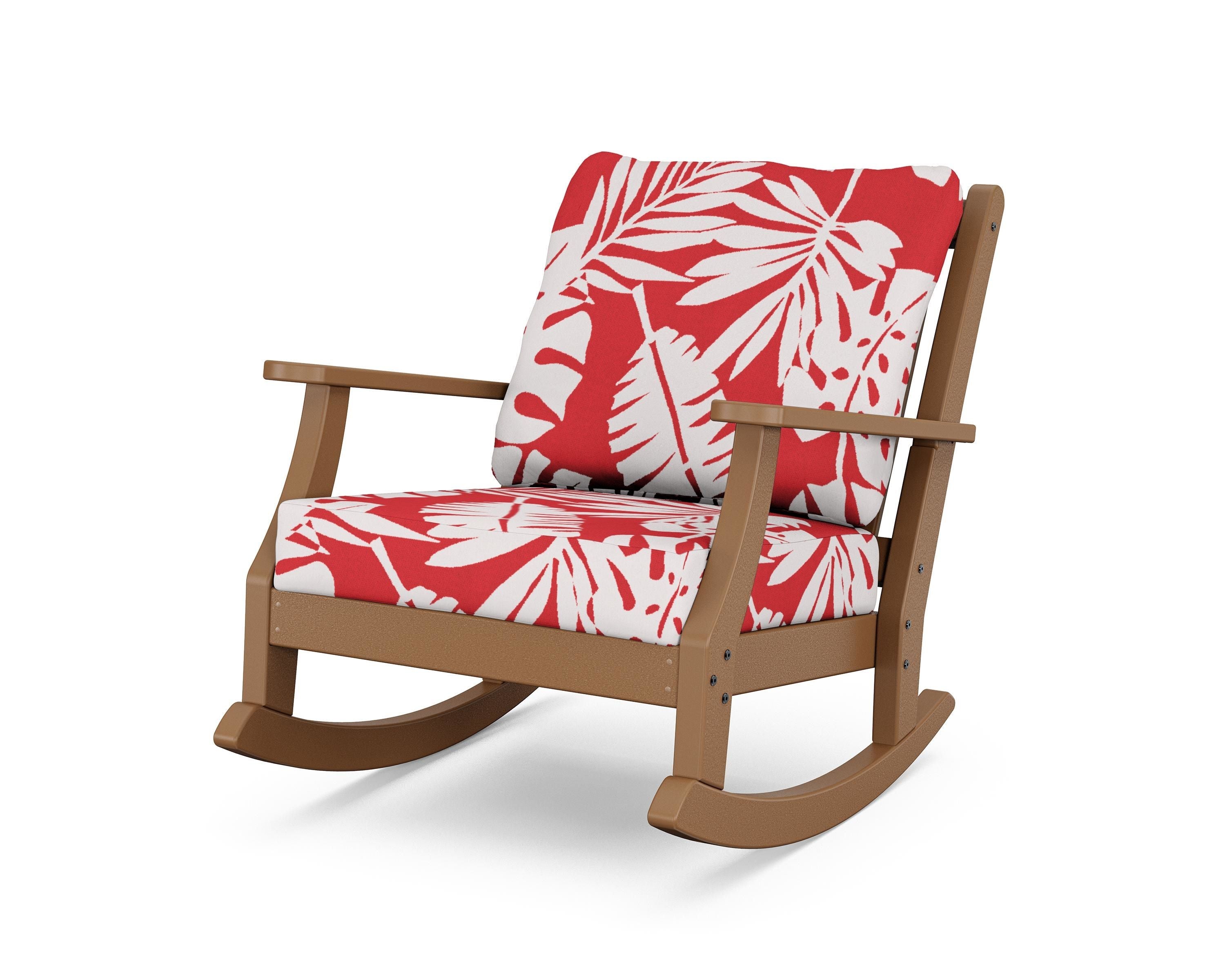 Country Living Wovendale Deep Seating Rocking Chair in Teak / Leaf Crimson